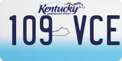 KY license plate 109VCE