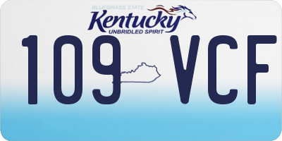 KY license plate 109VCF