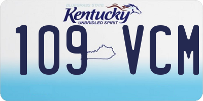 KY license plate 109VCM
