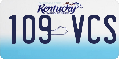 KY license plate 109VCS