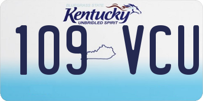 KY license plate 109VCU
