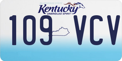 KY license plate 109VCV