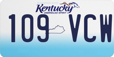 KY license plate 109VCW