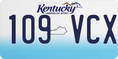 KY license plate 109VCX