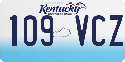 KY license plate 109VCZ