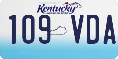 KY license plate 109VDA