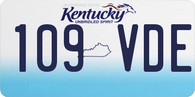KY license plate 109VDE