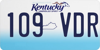 KY license plate 109VDR
