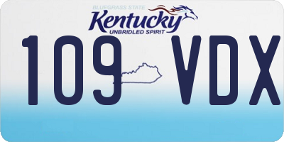 KY license plate 109VDX