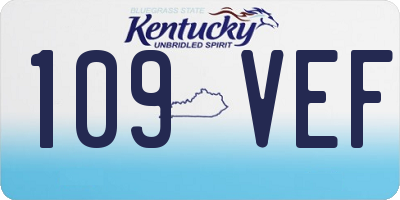 KY license plate 109VEF