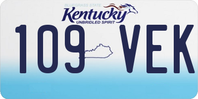 KY license plate 109VEK