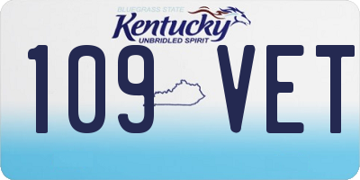 KY license plate 109VET