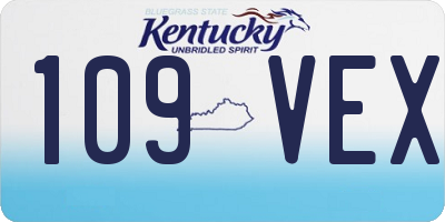 KY license plate 109VEX