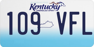 KY license plate 109VFL
