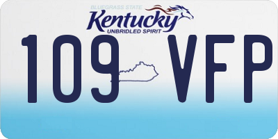 KY license plate 109VFP