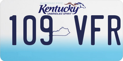 KY license plate 109VFR