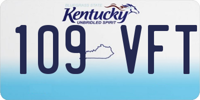 KY license plate 109VFT