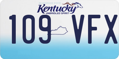 KY license plate 109VFX