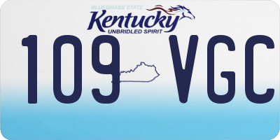 KY license plate 109VGC
