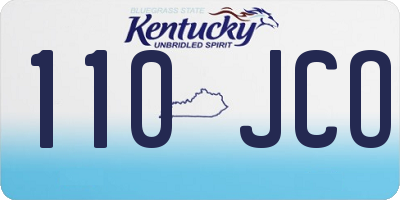 KY license plate 110JCO