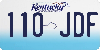KY license plate 110JDF