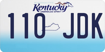 KY license plate 110JDK
