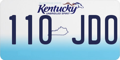 KY license plate 110JDO