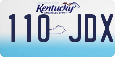 KY license plate 110JDX