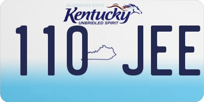 KY license plate 110JEE