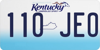 KY license plate 110JEO