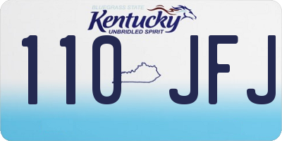 KY license plate 110JFJ