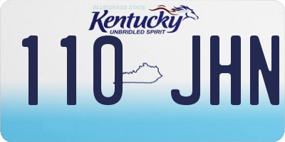 KY license plate 110JHN