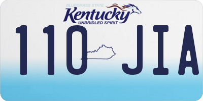 KY license plate 110JIA