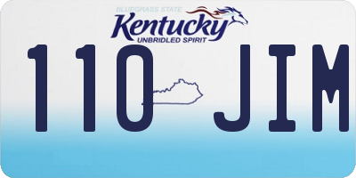 KY license plate 110JIM