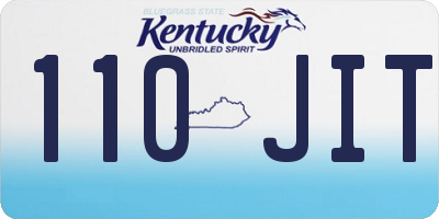 KY license plate 110JIT