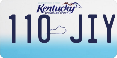 KY license plate 110JIY