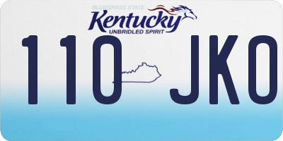 KY license plate 110JKO