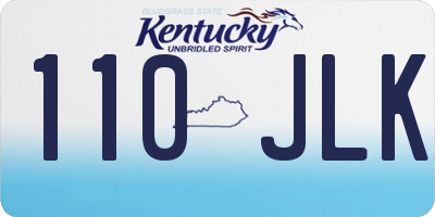 KY license plate 110JLK