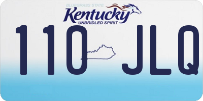 KY license plate 110JLQ