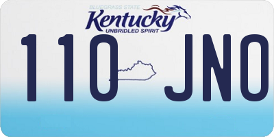 KY license plate 110JNO