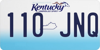 KY license plate 110JNQ