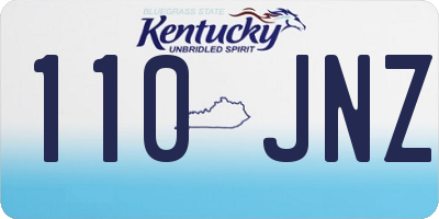 KY license plate 110JNZ