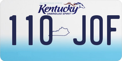 KY license plate 110JOF