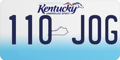 KY license plate 110JOG