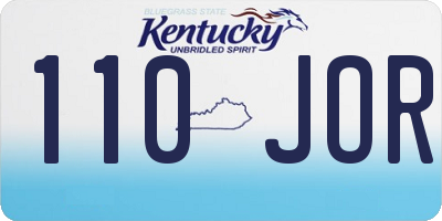 KY license plate 110JOR