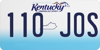 KY license plate 110JOS