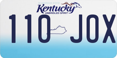 KY license plate 110JOX