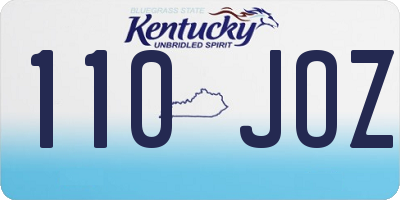 KY license plate 110JOZ