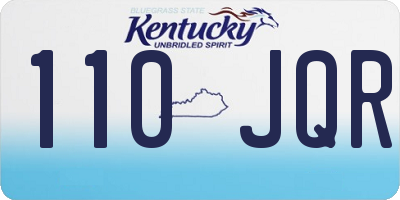 KY license plate 110JQR