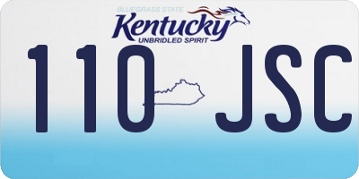 KY license plate 110JSC